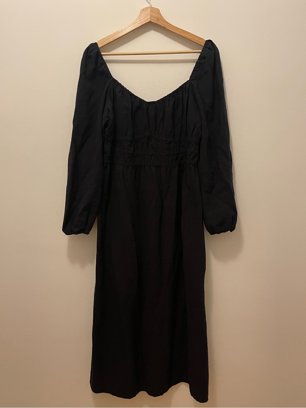 H&M Black Long Sleeve Maxi Dress